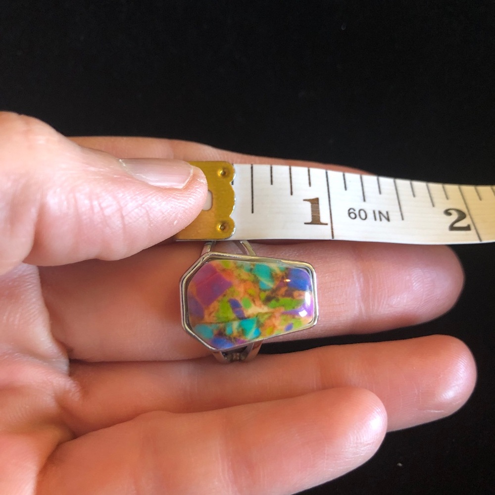 Colorful Abstract Geometric Ring - Picture 9 of 10